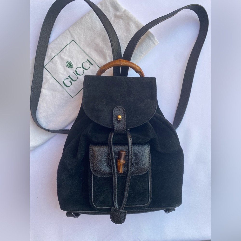 Vintage Gucci Bamboo Mini Suede Backpack - Fall Bag